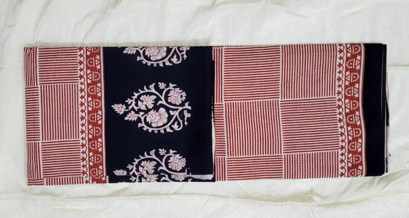 Ambiya Buti Bagru Handblock Saree - Image 2