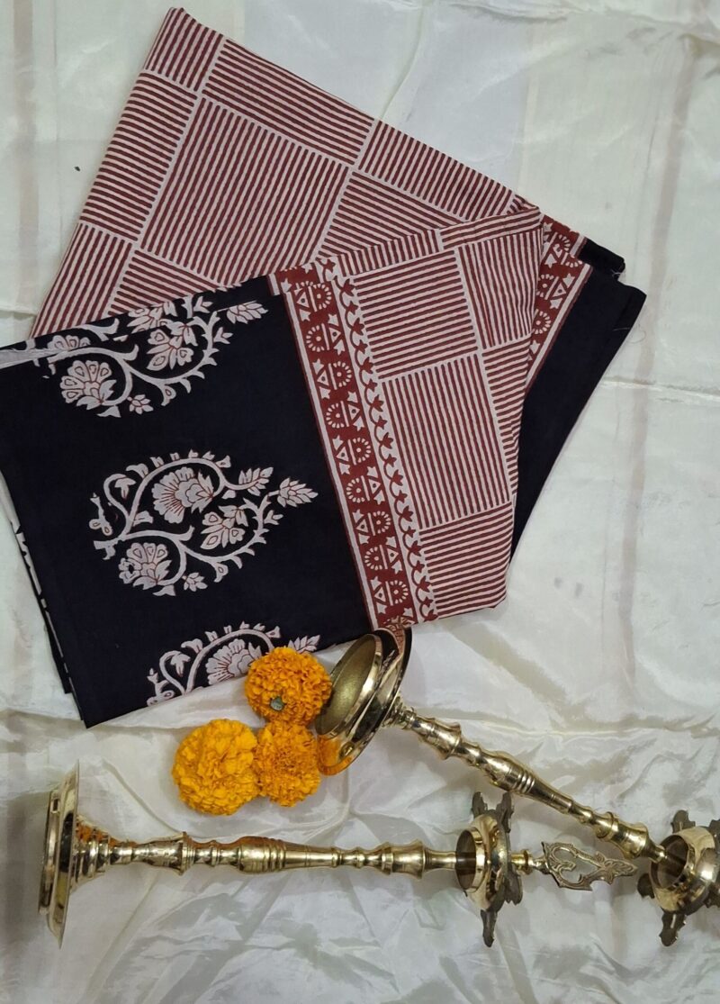 Ambiya Buti Bagru Handblock Saree - Image 5