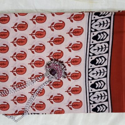 Ambiya Buti Bagru Handblock Saree