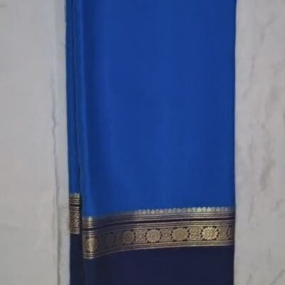Swaloka Signature Mysore Silk – Royal Blue “Golden Whisper”