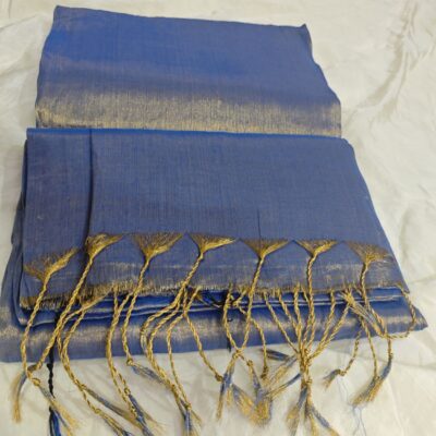 Royal Blue Gold Tissue Saree