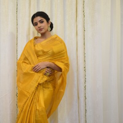 Golden Mustard Tissue Saree