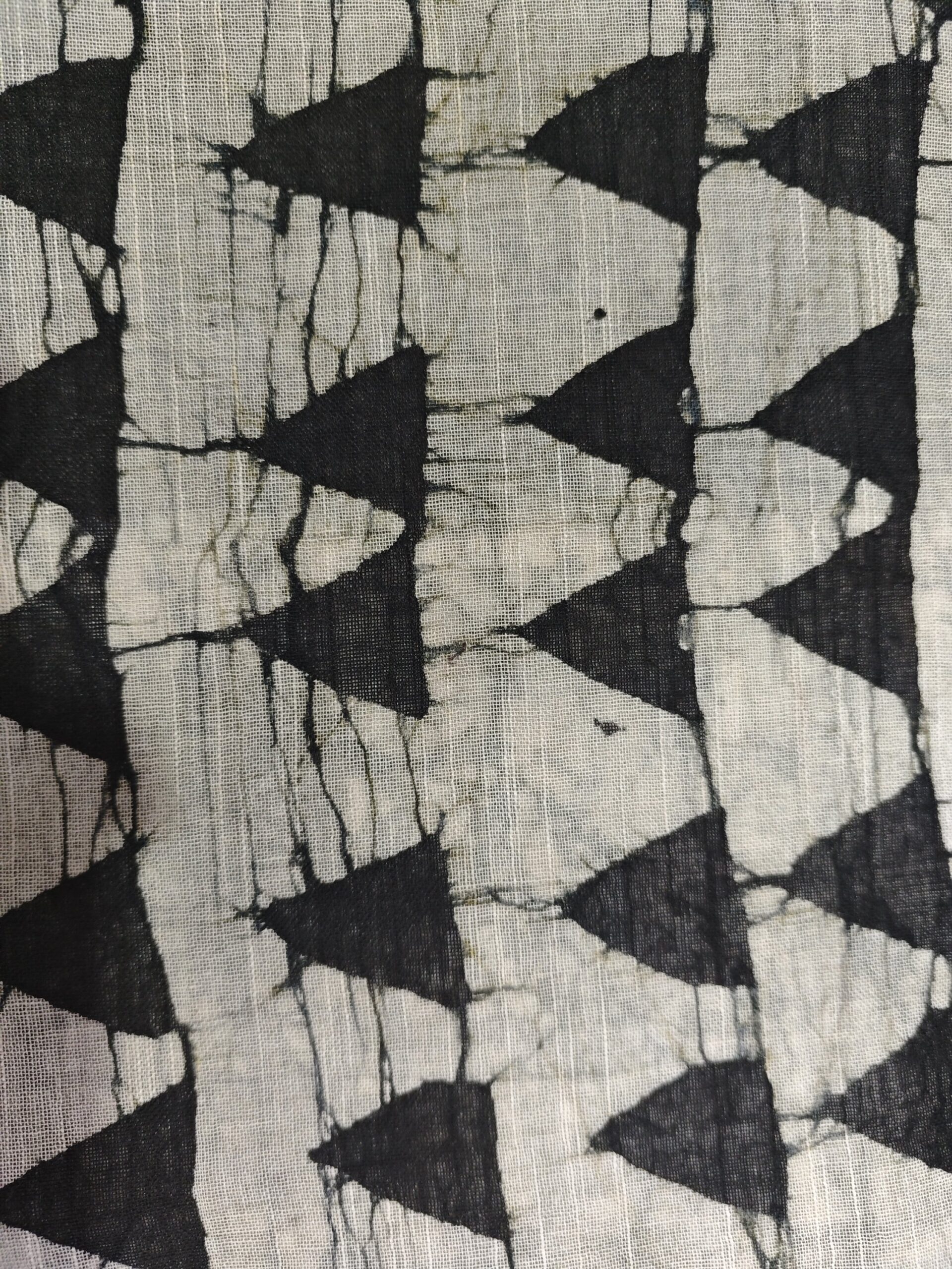 Smokey Black Bagru Linen Saree – Hand Block Printed with Natural Dyes - Image 6