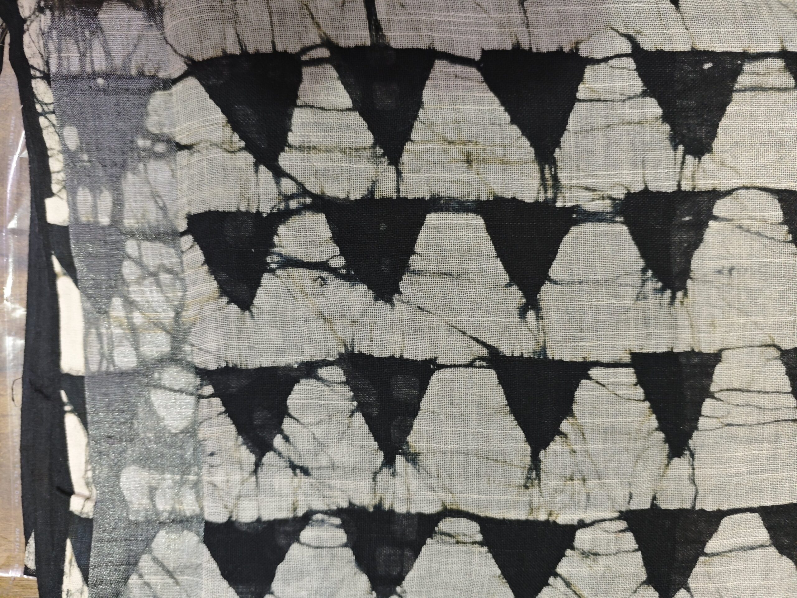 Smokey Black Bagru Linen Saree – Hand Block Printed with Natural Dyes - Image 3