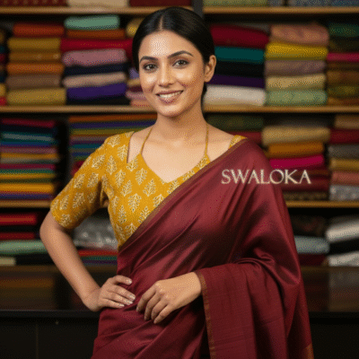 Radiant Mustard Pure Ajrakh Print Cotton Padded Blouse - Back Open Style