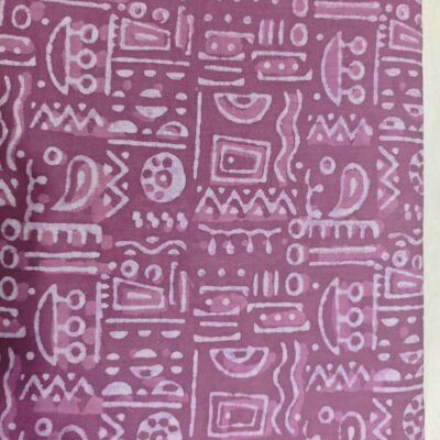 Mauve Terra Dabu Hand Block Print Mul Mul Cotton Saree with Natural Dye